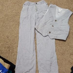 Gymboree seersucker pants and vest M 7/8